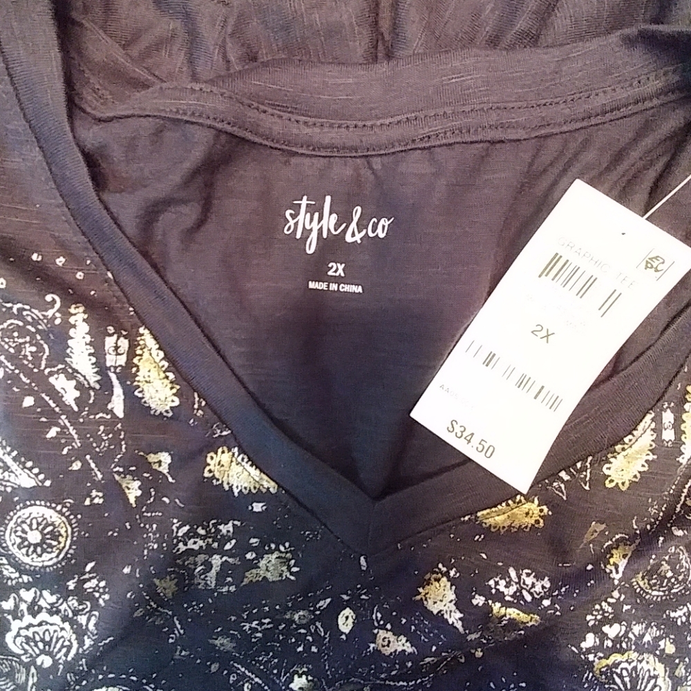 Style & Co women's graphic tee Sz 2X - Picture 5 of 6